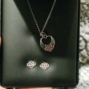 Harley Davidson necklace and earrings